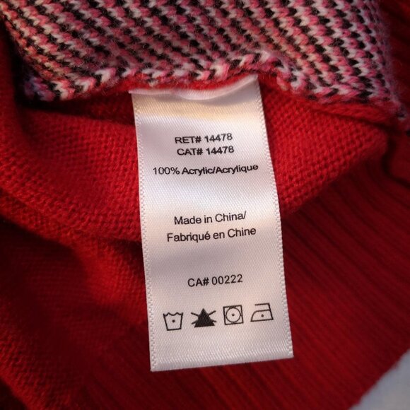 Merry/Joyeux Christmas Noel Ladies Size XL Red & White Christmas Sweater - Picture 5 of 8